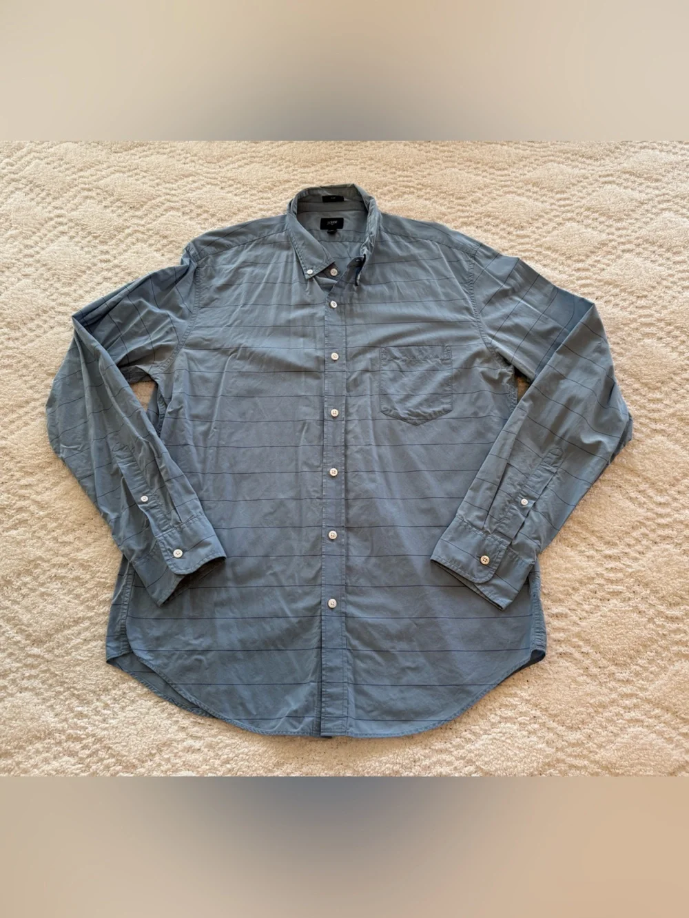 J. Crew Men's Slate Blue Button-Down Shirt